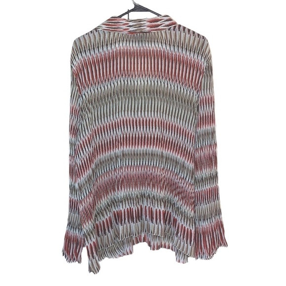 Lane Bryant Boho Accordion Pleat Collared V-Neck Button Down Shirt Size 18 - Picture 2 of 11